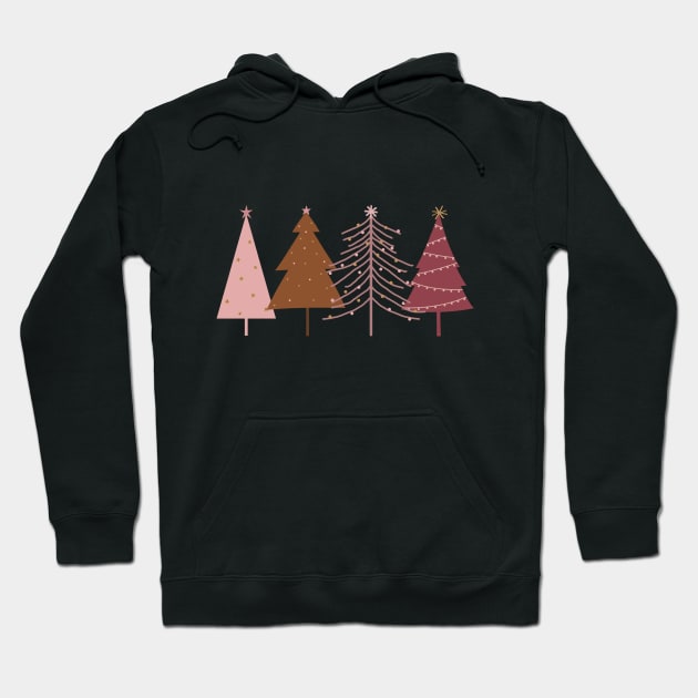 Pink Christmas Trees Design, Christmas Design for Ladies & Girls Hoodie by ABcreative